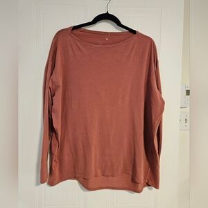 lululemon Terracotta/pink Back in Action Long Sleeve Top